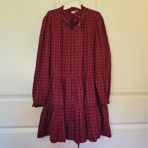 New with tags GAP relaxed flannel plaid shirt dress